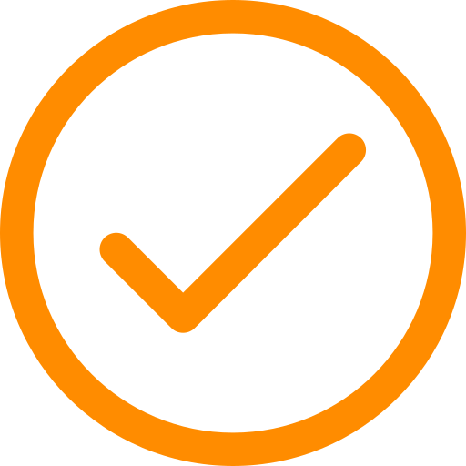 ícone de check na cor laranja