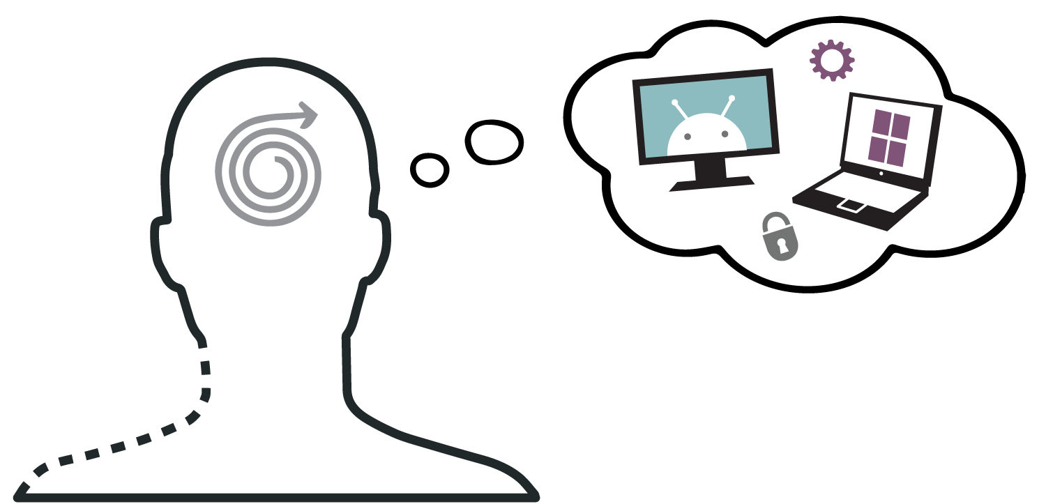 line art image of person thinking