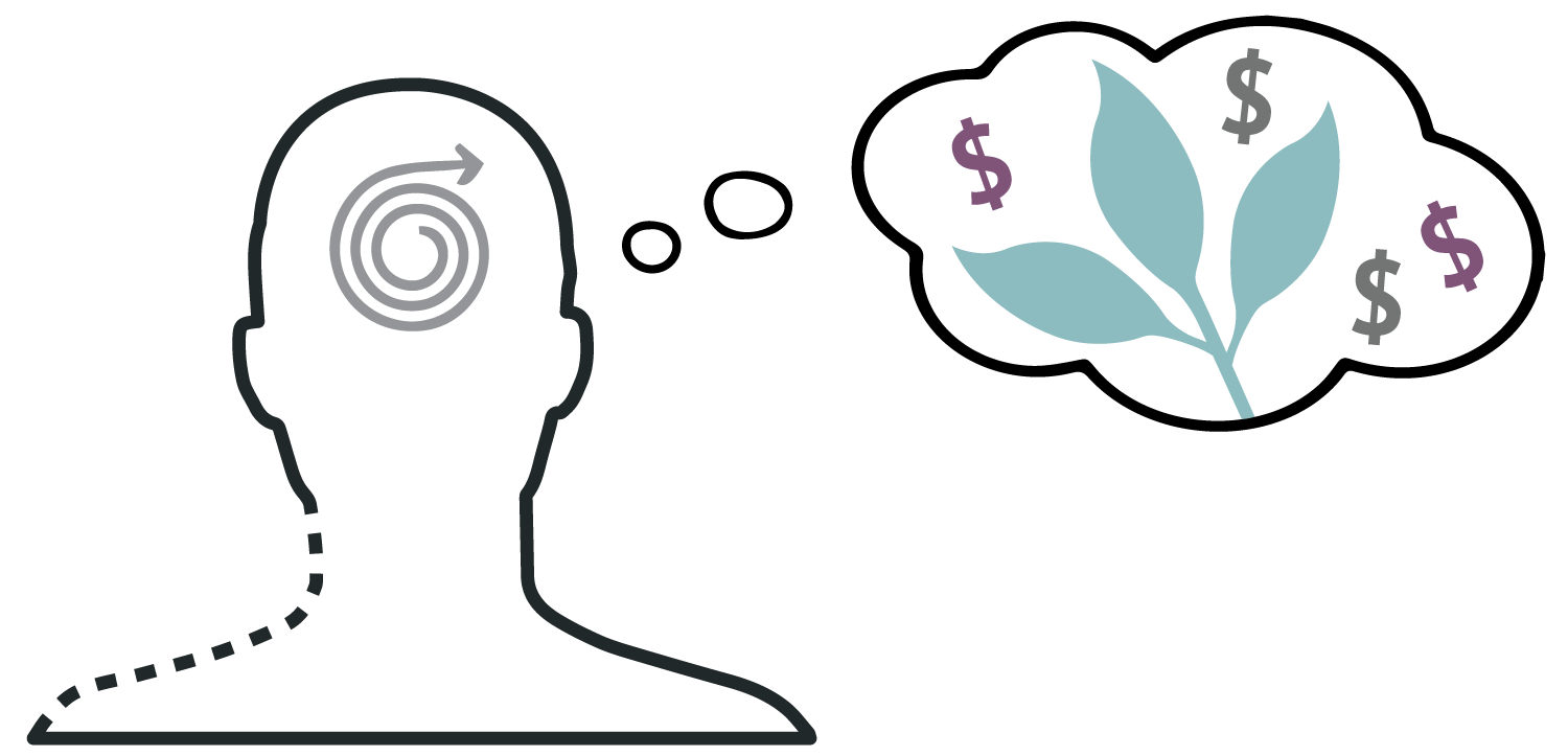 line art image of person thinking