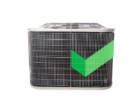 Gray A/C unit with Cinch green checkmark