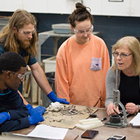 Instructor teaching students about engineering