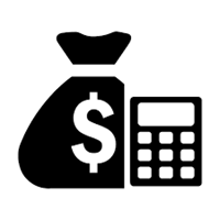 Calculator and money icon