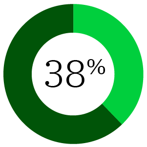 38% pie chart